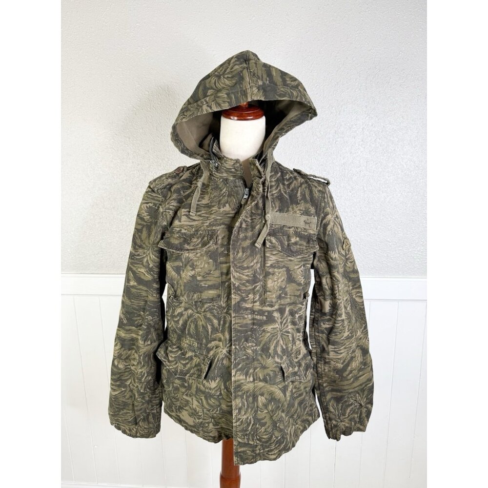 Fresh Jive Camo Hollywood Jacket Mens Medium Military Streetwear Hooded